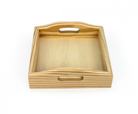 Tablero cuadrado de madera con agarre para el almuerzo